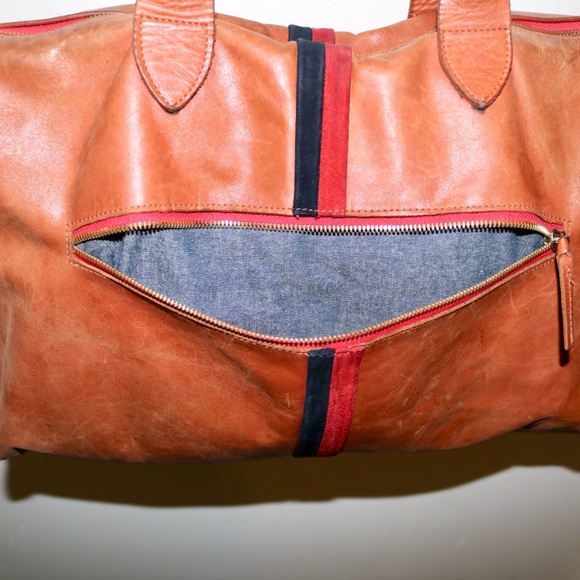 Clare V. Racer Zip-Top Tote Bag in Camel Tan - Picture 10 of 16